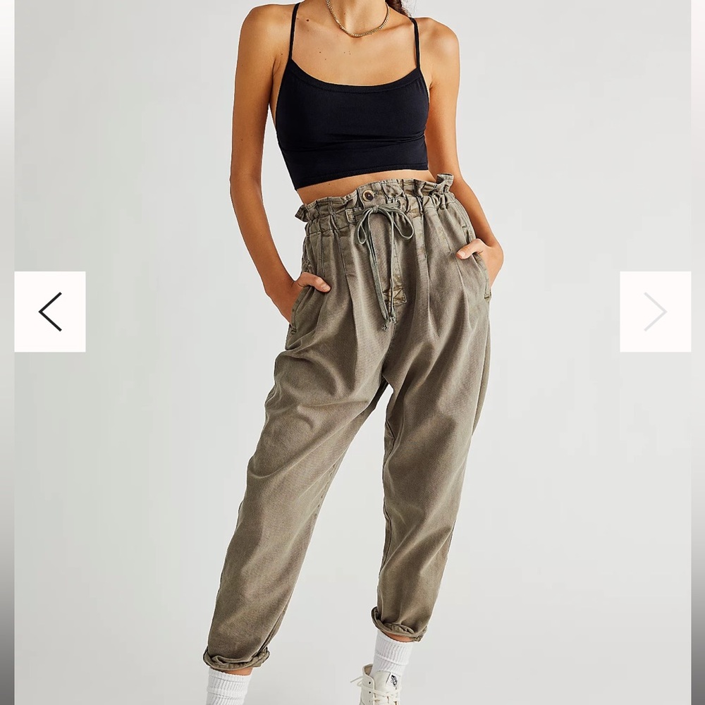 Free People Margate Pleated Trouser - Sugar Kelp (XS)
